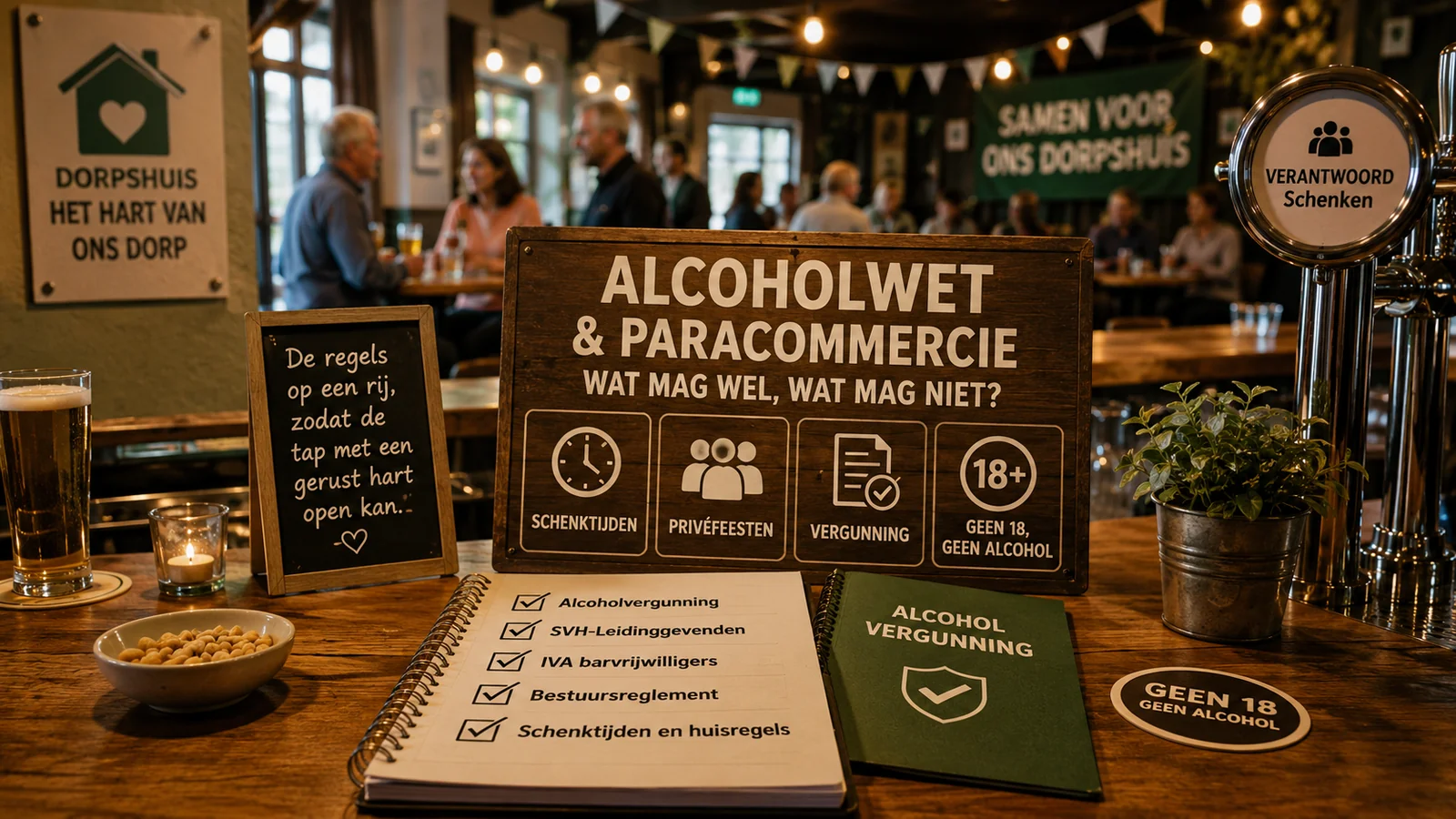 Paracommercie en de Alcoholwet: alcohol schenken in je dorpshuis