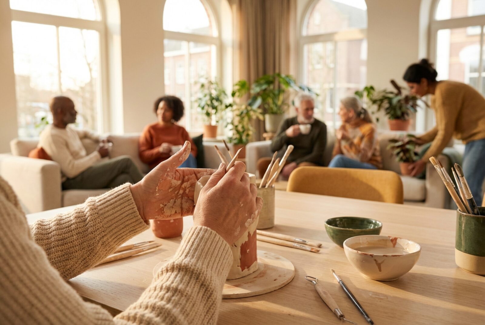 Mensen in kring tijdens een activiteit